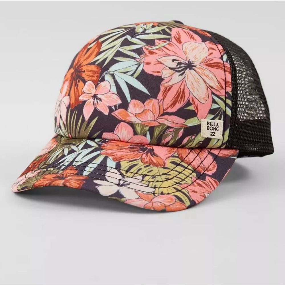 Billabong Black Floral Mesh Cap